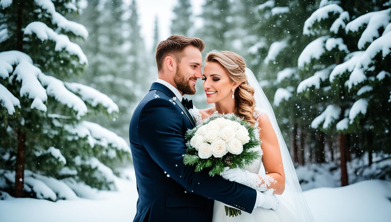 Zdjęcia ślubne w zimowej scenerii